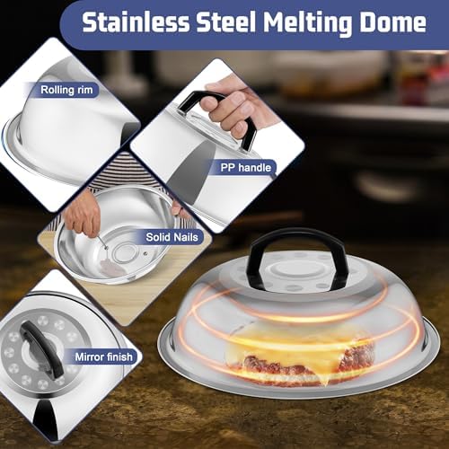 HaSteeL 28Pcs Griddle Accessories Kit, Stainless Steel Flat Top Grill Accessory Tools Set, Metal Spatulas, Scraper Choppers, Melting Domes, Cast Iron Burger Press, for Teppanyaki Tabletop Hibachi BBQ