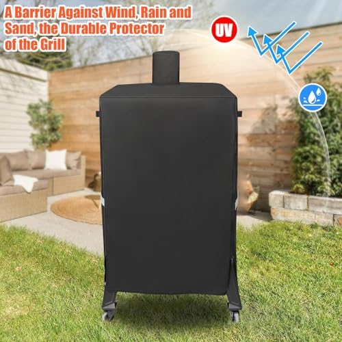 QuliMetal Vertical Smoker Cover for Pit Boss 4/5/7 Series Vertical Smokers, PBV4PS1, PBV5PW1, PBV4PS2, PBV5P1, Pro Series 4/5/7 Vertical Pellet Smokers, Heavy Duty Pellet Grill Cover for Pitboss 73550