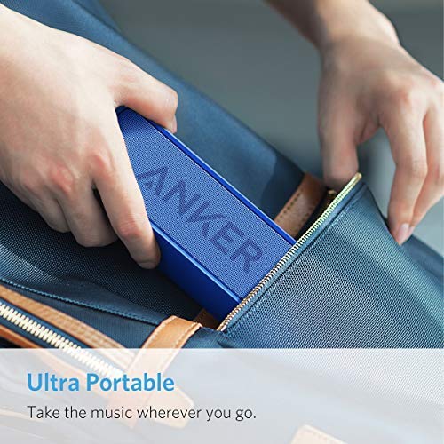 Anker Soundcore Portable Bluetooth Speaker - Ideal for Travel, 24-Hour Playtime, 66-Feet Range, Dual-Driver, Portable Wireless Speaker，Superior Sound, Low Distortion, Built-in Mic -Blue