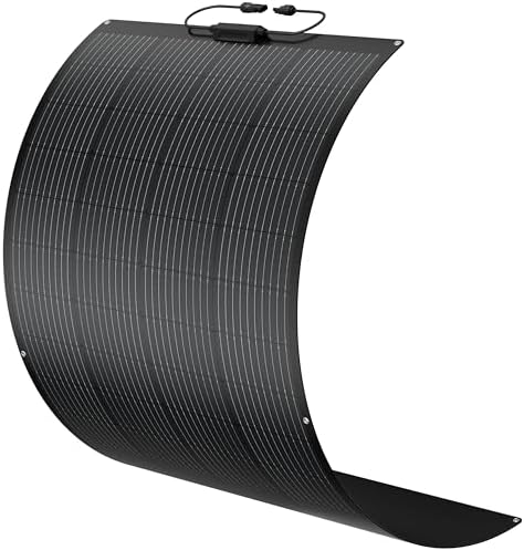 BougeRV Arch 200 Watts Fiberglass Flexible Solar Panel, Portable Bendable 12 Volts 10BB Mono Cell for RV Camping Home Boat Marine Curve Surface Black