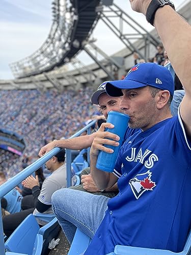 The LoudCup 20 oz Tumbler + Integrated Stadium Horn (Bluejay Blue) - Reusable Water Bottle for Sports Fans - Worlds Loudest Cup for Noisy Fans on Game Day & Tailgating