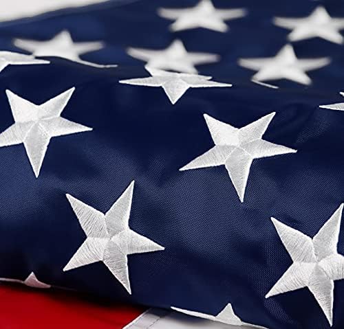 American Flag 4x6 ft: Long Lasting US Flag, Heavy Duty Nylon, Embroidered Stars, Sewn Stripes, Brass Grommets, UV Protection Perfect for Outdoors! USA Flag