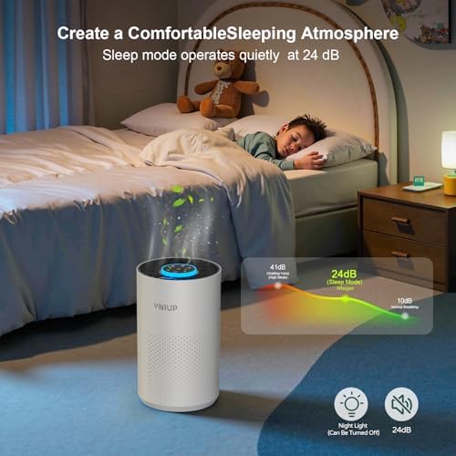 Air Purifiers for Bedroom Home up to 800 ft², Vniup H14 True HEPA Room Air Purifiers for Bedroom, with Fragrance Function Sleep Mode& Light Mode Air Cleaner for Pet Dander Odor Dust Smoke