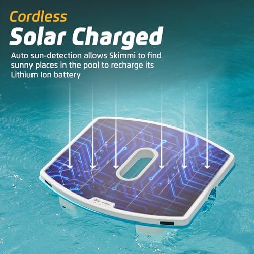 Dolphin Skimmi Automated Pool Skimmer WiFi, Cleans Water Surface with Smart Sensors Solar Charge