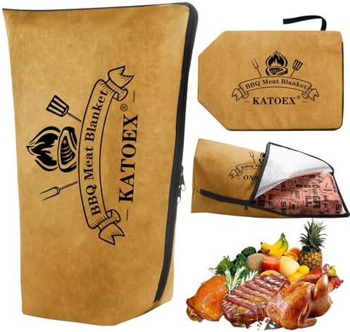 BBQ Blanket for Resting Meat, BBQ Brisket Blanket Meat Resting Blanket for Smoking, Grilling Meat Insulated Resting Bag with Wide Mouth for Large Brisket/Turkey (Regular 25in)