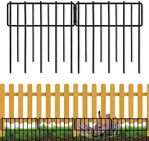 Animal Barrier Fence, 12In(H) x 28.00Ft(L) Upgrade 1.26 in gap Decorative Fences No Dig Fence for Rabbit and Dog, Rustproof Metal Wire Garden Fence Border for Garden Patio Landscaping,26 PCS