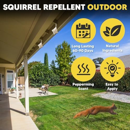 Squirrel Repellent Outdoor, Chipmunk Repellant, Squirrel Repellant for Garden, Chipmunk Deterrent for Attic, Keep Squirrels Out of Cars for, Repellent Squirrels for Plant & Bird Feeder-12P