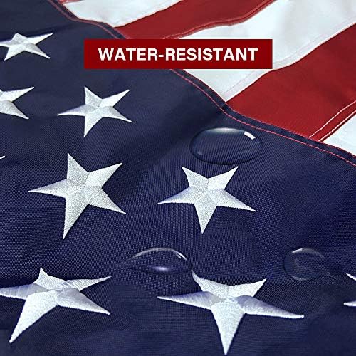 American Flag 3x5 FT Embroidered Stars, Sewn Stripes, Brass Grommets USA US Flag Polyester Durable long Lasting for Outdoor Use