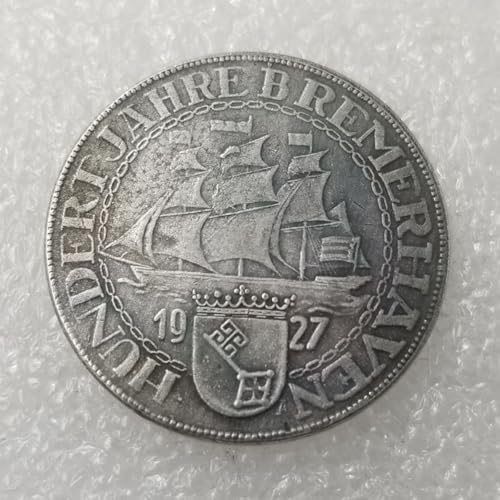 Antique German Coins, German Imperial Eagle Coins Collection, Germany Imperial Mark Vintage Ancient Coin, Lucky Feng Shui Coin, Explore History Culture (1927)