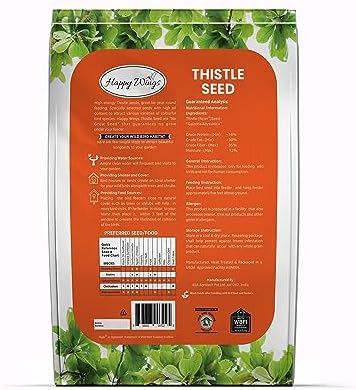 Nyjer Thistle Seeds for Wild Birds 15 lbs No Grow Premium Bird Seed Attracts Finches, Goldfinches, Ideal for Year-Round Feeding High in Protein and Energy.