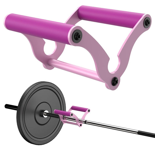 AimiDream V Bar Landmine Handle Attachment for Barbell Bar, Solid Multi-Grip Landmine Handle Attachment with Non-Slip Rubber Handle, Fits Olympic Bars Strength Training Bars,Pink