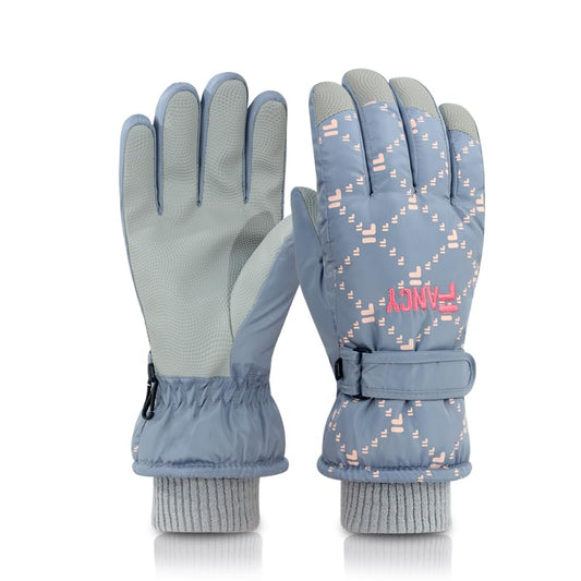 ANJMEICH Ski Gloves,Fleece Warm,Touch Screen Phone Ski Cycling Outdoor Gloves (Blue)