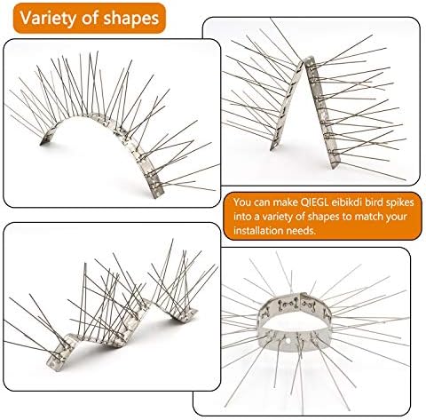 Bird Spikes for Pigeons 304 Stainless Steel Small Birds Anti Bird Spike Metal Bird Deterrent Spikes Fence Spikes Cover 25 Feet (23 Pack Uninstalled)