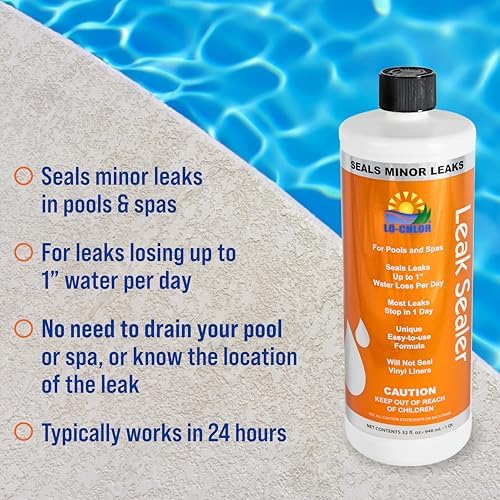 Leak Sealer - No Need to Drain Pool Water, Easily Fix a Leak Pool Leak Sealer - Hot Tub Leak Sealer Works in 24 Hours to Fix a Leak Spa and Hot Tub, Fast Acting Pool Leak Repair (32oz)