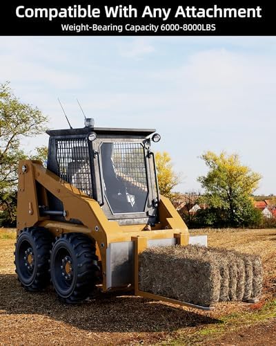 1/4" Skid Steer Attachment Plate, Steel Skid Steer Mount Plate, Quick Attachment Loader Plate Easy to Weld or Bolt to Different Accessories