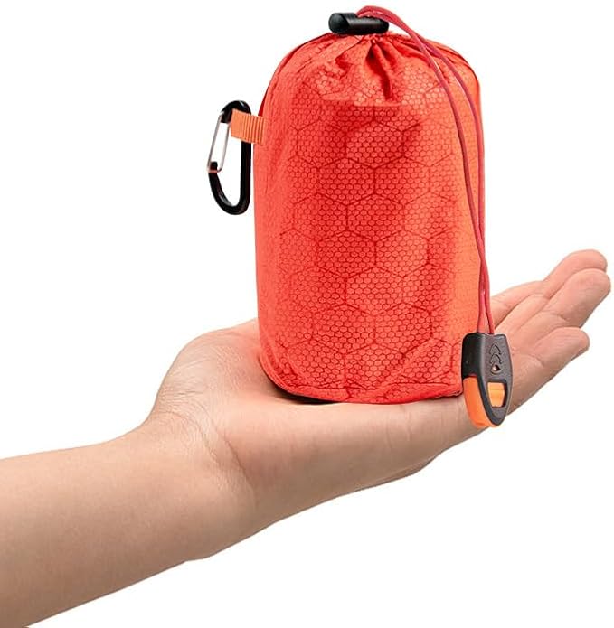 Emergency Sleeping Bag Thermal Bivvy, Lightweight Survival Sleeping Bags Thermal Bivy Sack Portable, Compact, Waterproof, Reusable for Camping, Hiking, Outdoor, Activities