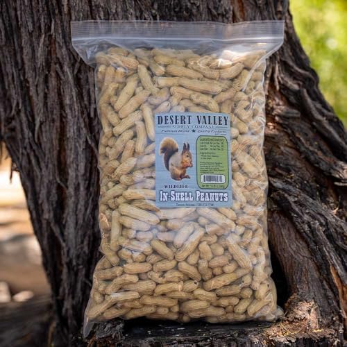 Desert Valley in Shell Peanuts, All Natural Premium Wild Bird and Wildlife Food for Squirrels, Chipmunks, Cardinals, Jays, Woodpeckers and More (5 Pounds)