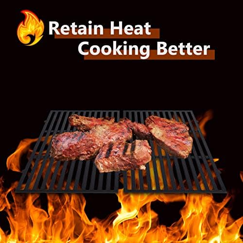 GasSaf 7638 Grill Grates for Weber Spirit 300 310 315 320 330, 17.5x12 Cast Iron Grates for Genesis 1000-3500, Genesis Gold Silver Platinum B/C, Spirit 700, Weber 900, Replace Grill Parts 7639 65906