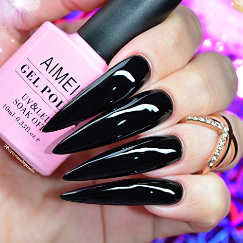 AIMEILI Soak Off U V LED Hot Pink Gel Nail Polish - Neon Peachy Pink (056) 10ml