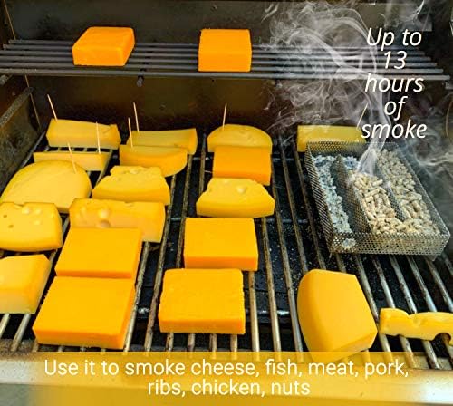 Kaduf Pellet Smoker Tray 5"x8"- 12 Hours of Billowing Smoke, Smoker Tube for Hot & Cold Smoking Meat, Fish, Cheese with Wood Pellets, Works in any Type of Grill or Smoker, Free eBook Smoking Recipes