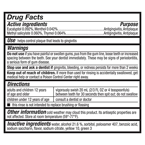 Amazon Basics Antiseptic Mouthwash, Mint, 33.80 Fl Oz, 2 Pack