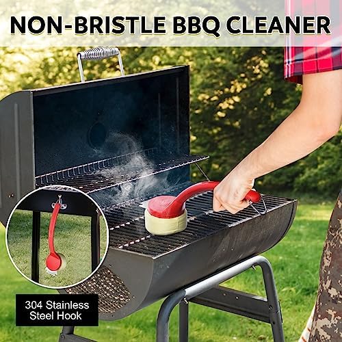 Anpro Grill Brush and Scraper Bristle Free Head - Steam Cleaning Grill Brush Bristle Free， Safe Unique V-Shaped Brush Head,No Scratch Cleaning,Grill BBQ Cleaning Brush for Steam/Gas