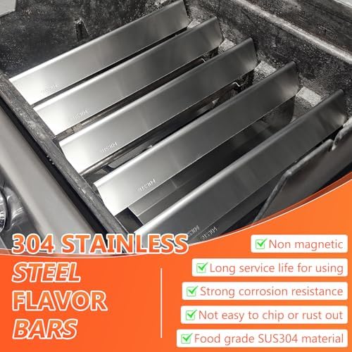 QuliMetal 17.5" SUS304 Flavorizer Bars for Weber Genesis 300 Series (2011-2016) - Fits E-310, E-330, S-310, S-330 with Front Control Knobs, SUS304 Heat Plates Replacement for Weber 7620 7621