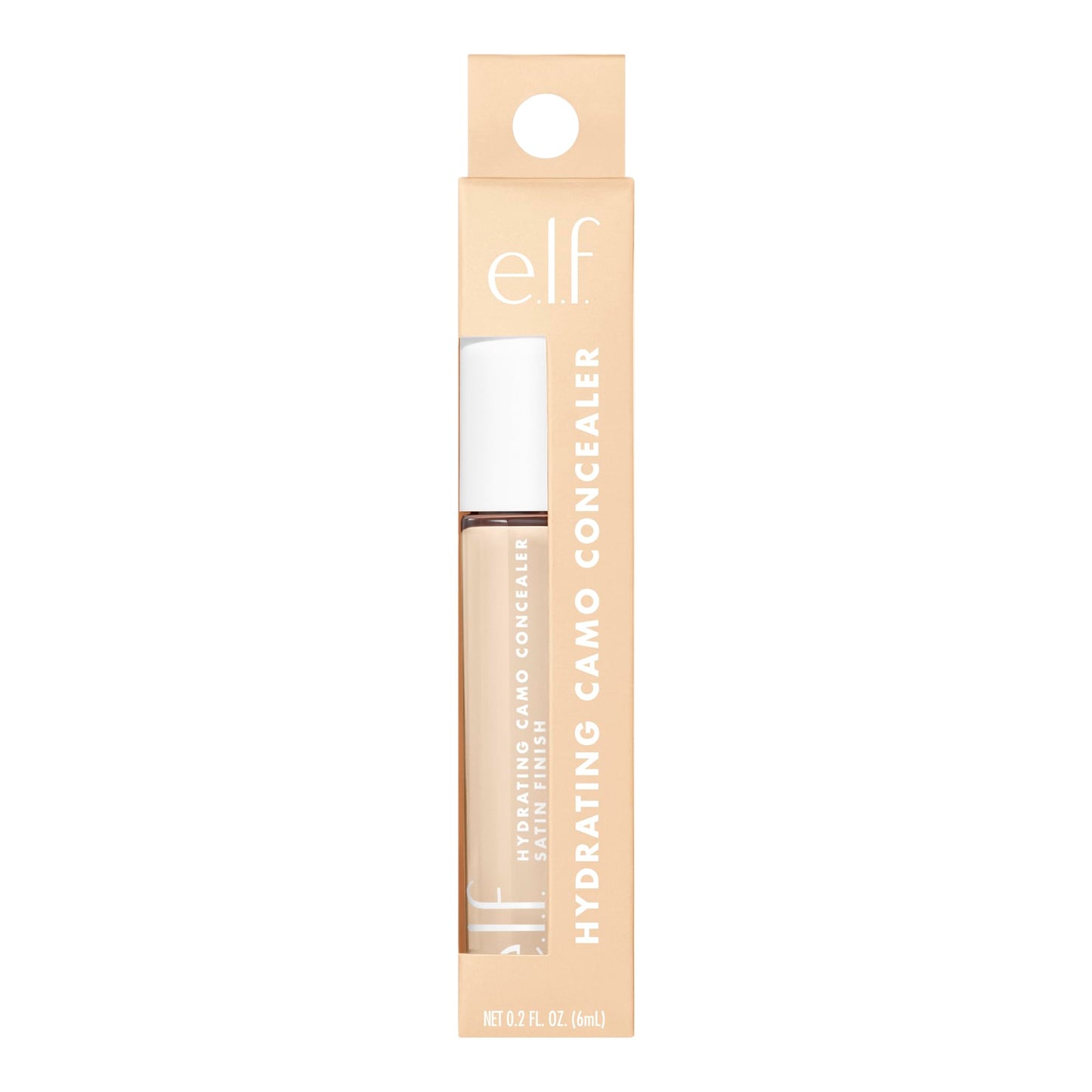 e.l.f. Hydrating Camo Concealer, Lightweight, Full Coverage, Long Lasting, Conceals, Corrects, Covers, Hydrates, Highlights, Fair Warm, Satin Finish, 25 Shades, All-Day Wear, 0.20 Fl Oz