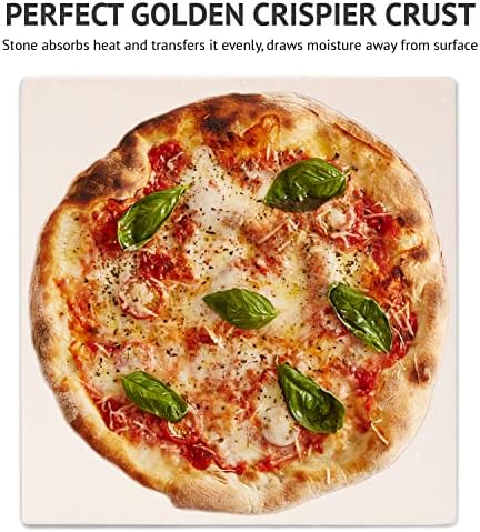 10”x10.4”x0.5” Pizza Stone for Toaster Oven | Rectangular Cordierite Grilling Stone Bread Baking Stone for Grill, Oven