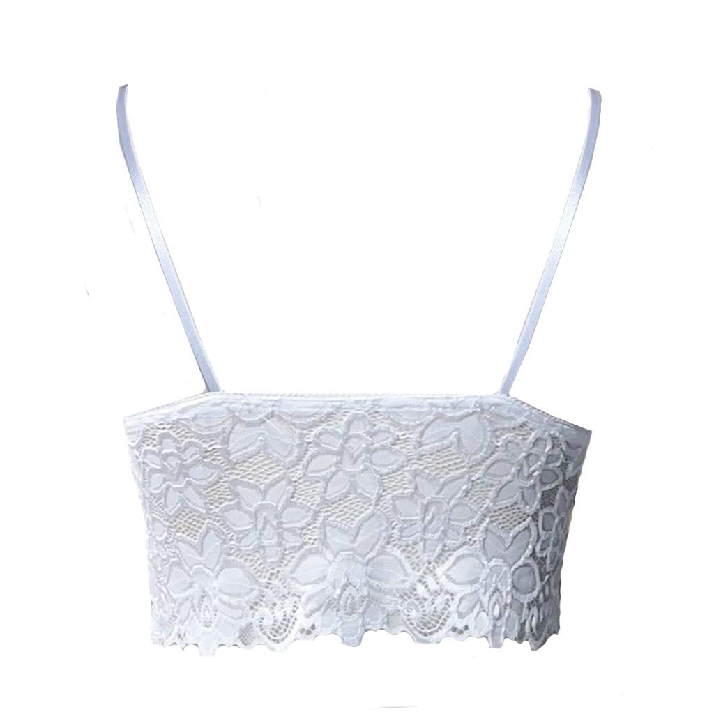 Aniywn Sexy Women Underwear Solid Color Lace Patchwork Vest Crop Wire Free Bra Tank Tops Blouse