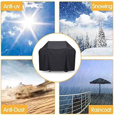 Grisun 7139 Grill Cover for Weber Spirit 300 Grills, Spirit 310, E310, S310 and E330, Waterproof and UV-Resistant Gas Grill Cover, Heavy Duty BBQ Cover, 51 inches, Black