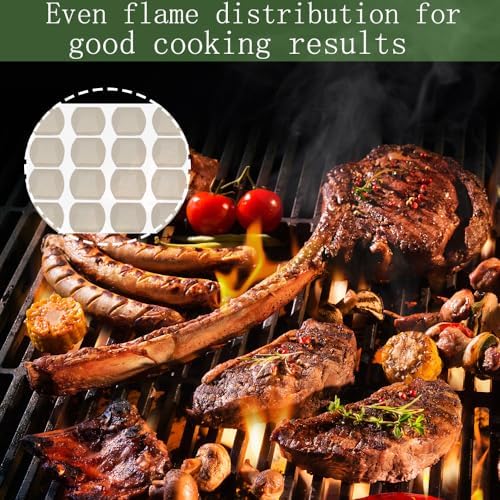 Ceramic Briquettes Replacement for Turbo, Nexgrill Gas Grills, Gas Grill Briquettes Replacement for Lava Rocks, 50-Piece, 2 x 2 inches