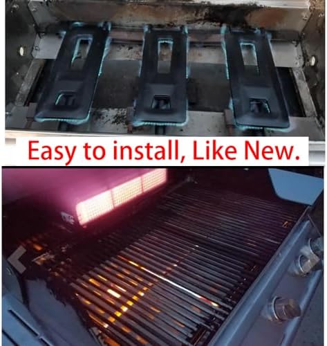 Direct Store Parts DB104 (3-pack) 16 inch Cast Iron Burner Replacement for Members Mark Y0005XC-2, Y0101XC, Y0202XC, Sam's Club, Bakers and Chefs, Grand Hall Y005XC, Y005XC-2, Y005XC-1 Gas Grills