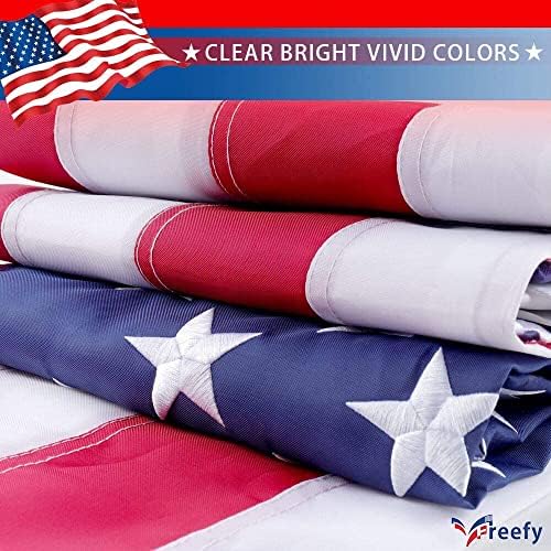 American Flag For Outside 2.5x4 Ft Pole Sleeve Banner Style-Embroidered Stars,Sewn Stripes,Water Resistant,Heavy Duty Durable New Nylon USA US Outdoor Indoor Flags (Pole NOT Included)