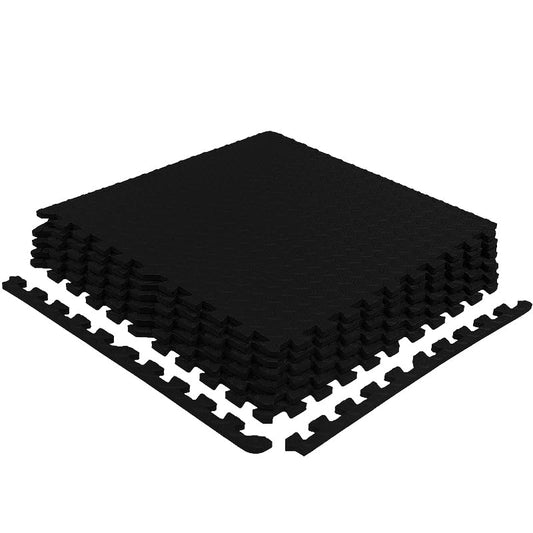 GWT FitTile Set: 24 SQ FT (6 Tiles) ½” Thickness EVA Interlocking Foam Floor Tiles for Home Gym, Workout Equipment, Floor Padding, and Play