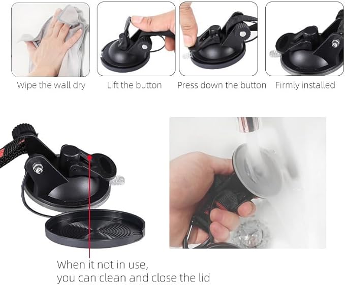 Suction Cup Hooks Heavy Duty 4 Pieces Car Camping Essentials Upgraded Tie Down Suction Cup Camper Accessories with Securing Hook Strong Power for RV Boat Window Glass Camping Trap.(4 pcs)