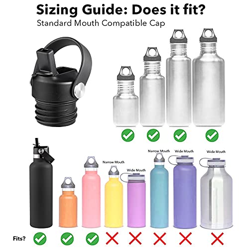 RRegeny Straw Lid for Hydro Flask Standard Mouth, Lid with Straws Fits Standard Mouth Hydroflask, Sport Cap Water Bottle Accessories Top Replacement Straw Lid