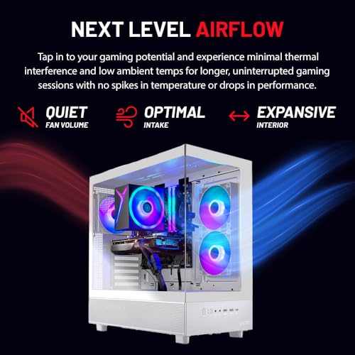 Skytech Gaming Azure 3 Desktop PC, Ryzen 5 7600 3.8 GHz (5.1GHz), NVIDIA RTX 5060, 1TB NVMe SSD, 16GB DDR5 RAM 5200, 650W Gold PSU, Wi-Fi, Win 11