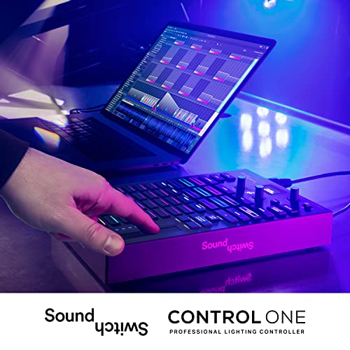 SoundSwitch Control One – Professional DMX DJ Lighting Controller with 3 Months SoundSwitch Software Access and DMX Lights and Phillips Hue Support