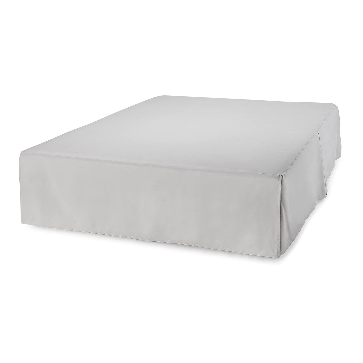 Amazon Basics Lightweight Pleated King Size Bed Skirt, Fade Resistant, Machine Washable, King, Light Grey, Solid