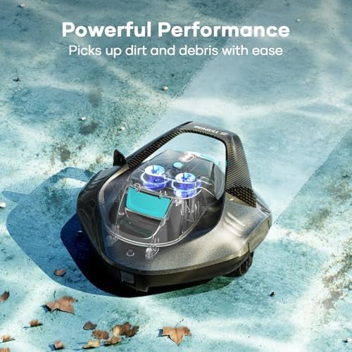 AIPER Cordless Robotic Pool Vacuum, Self-Parking Technology, Portable, Ideal for Above-Ground Flat Pool up to 40 Feet, White (Renewed)