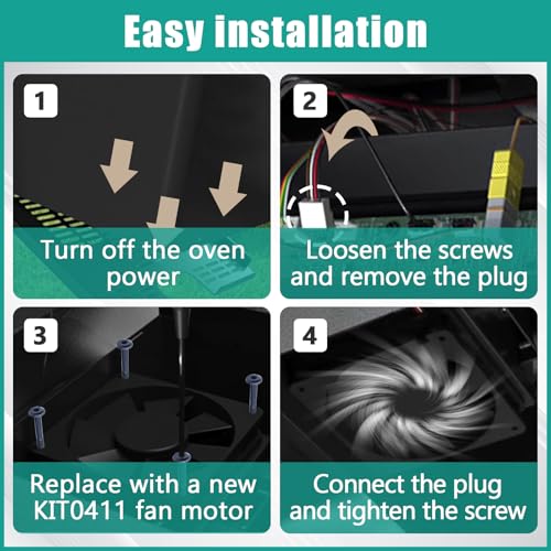 KIT0411 Pellet Grill Induction Fan Motor - Replacement 11925SA-12R-BU for Traeger D2 Pro 575/780 and Ironwood 650/885 Oven Circulation Fans(Black 0.86A 12V)