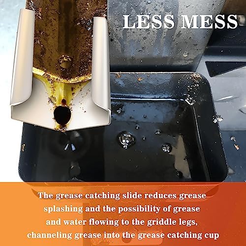 GRISUN Grease Catcher for Blackstone Griddle 17, 22, 28, 30 & 36 inches, 20 Pack Grease Cup Liners, Disposable foil drip Pans for Blackstone Flat Top Grill, Grill Accessories Kit, 3 Different Hooks