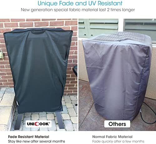 Unicook Electric Smoker Cover 40 Inch, Heavy Duty Waterproof Vertical BBQ Smoker Grill Cover for Masterbuilt, All Weather Resistant, 28" W x 22" D x 39" H