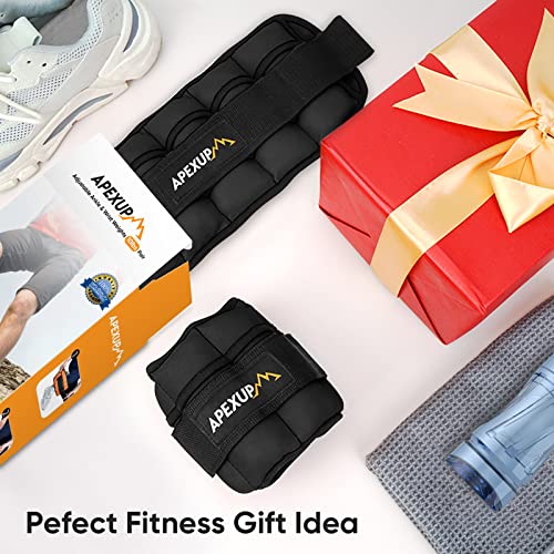 APEXUP 10lbs/Pair Adjustable Ankle Weights for Women and Men, Modularized Leg Weight Straps for Yoga, Walking, Running, Aerobics, Gym (Black)