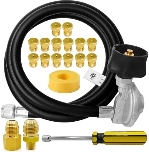 For Weber Natural Gas Conversion Kit,Natural Gas to Propane Conversion Kit for Weber Genesis,Genesis II,Spirit II 310/315/210–5FT Propane Regulator Hose for Weber Grills,14 Orifices,Fittings & Tools.