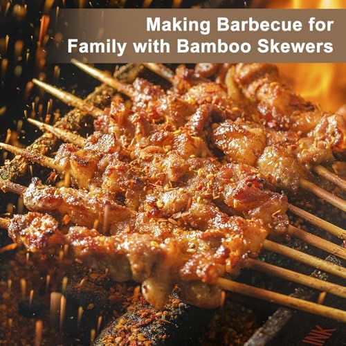 150 Pack Marshmallow Roasting Sticks, 30 Inch Smores Stick Extra Long for Fire Pit, 5mm Thick Bamboo Barbecue Skewers Outdoor for BBQ Kabob Grilling, Campfire, Hotdog, Plant Support