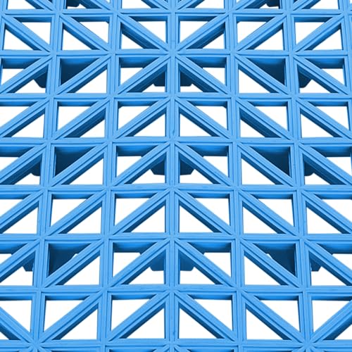 VEVOR Interlocking Tile 50PCS Blue, Drainage Tiles 12" x 12" Splicing, Soft PVC Interlocking Drainage Floor Tiles, Non-Slip Drainage Holes for Restroom, Bathroom, Kitchen, Pool, Wet Areas