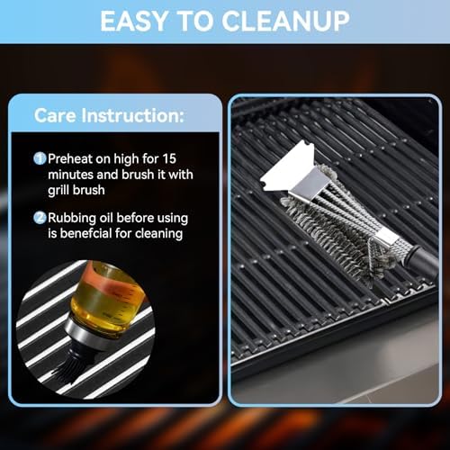 17" Cooking Grates for Charbroil Commercial Infrared 463355220 463242516 463242515 466242615 463243016 463346017 3-Burner Gas Grill, Cast Iron Grill Replacement Parts for Tru infrared G466-0025-W1A