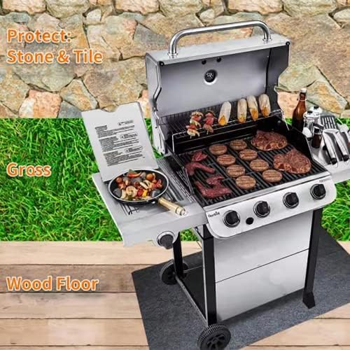 Under Grill Mat,Premium Grill Mat for Deck,Absorbent Oil Pad Protector for Decks and Patios,Waterproof,BBQ Mat for Under BBQ,36x60 Inch…
